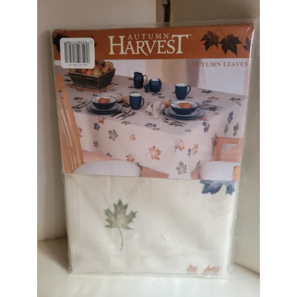 Autumn Harvest Autumn Leaves 70 Round Cotton Tablecloth Fall Thanksgiving New